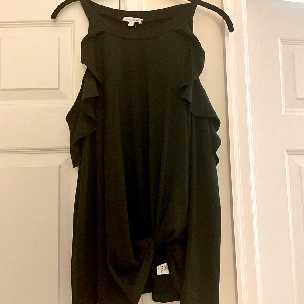 NWT Anthropologie Cold Shoulder Black Top